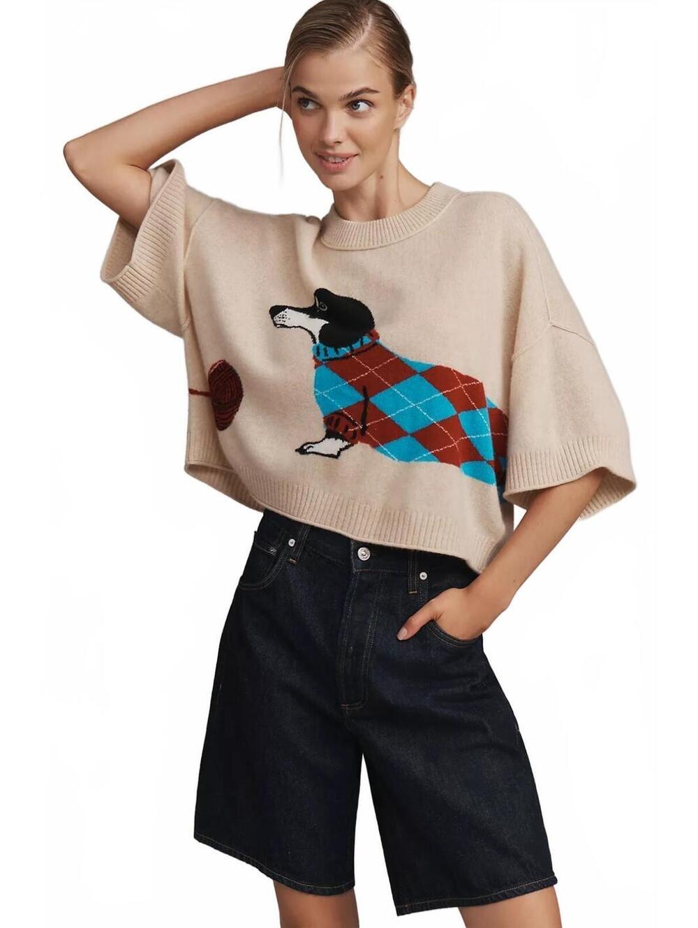 The Goldie Crew-Neck Cashmere Sweater by Anthropologie Size XXSP #1302